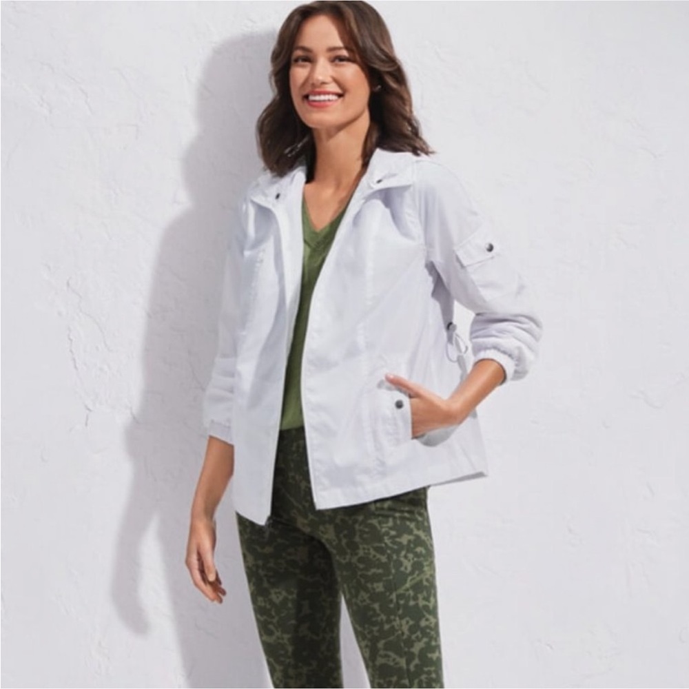 CAbi White Hooded Utility Jacket